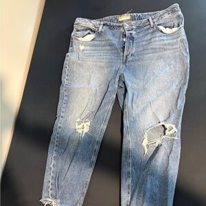 Maurices Light Blue Distressed Boyfriend Jeans